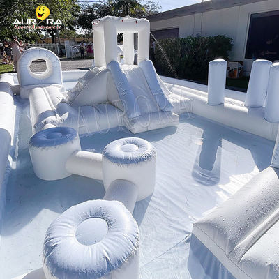 কেনা সাদা বহিরঙ্গন inflatable নরম খেলার সরঞ্জাম খেলার মাঠ জল স্লাইড পুল বাচ্চাদের জন্য online manufacture