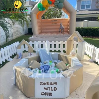 Beli Tan And White PVC PU Inflatable Soft Play Equipment Tempat bermain Warna yang disesuaikan online manufacture