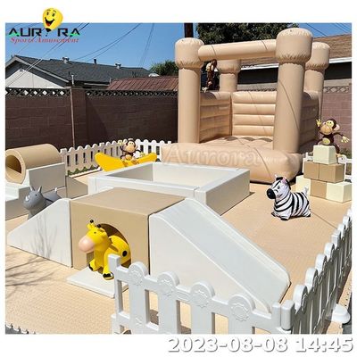 Beli Peralatan Soft Play Inflatable Beige Tempat bermain dalam ruangan murah Soft Play Bounce House online manufacture
