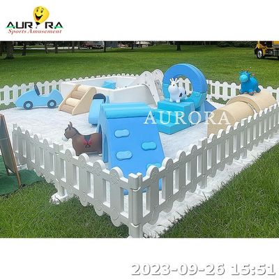 comprare Set per giochi morbidi Parco giochi esterno Bianco Blu attrezzature gonfiabili per giochi morbidi online manufacture