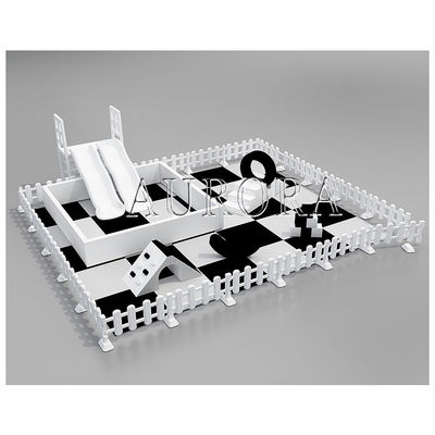 acheter Équipement de jeu pour enfants noir et blanc avec doubles toboggans à louer online manufacture