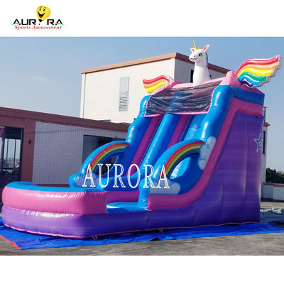 Beli Backyard Inflatable Water Slide Pink Blue Rainbow Horse Desain Untuk Anak-anak online manufacture