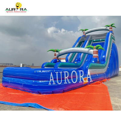 Buy Blue Dual Lane Inflatable Water Slide PVC Kids Backyard Inflatable Slide online manufacture
