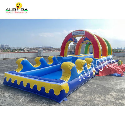 Buy PVC Inflatable Water Slide Double Lane Slip And Slide For Church Events online manufacture