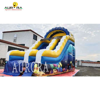Buy Blue Yellow Playground Inflatable Water Slide Rental For Parties And Events online manufacture