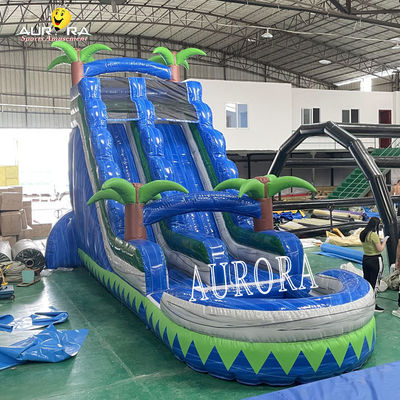 Beli Rumah Biru Slide kolam renang besar kembung 0,55mm tebal Vinyl Tarpaulin Mateiral online manufacture