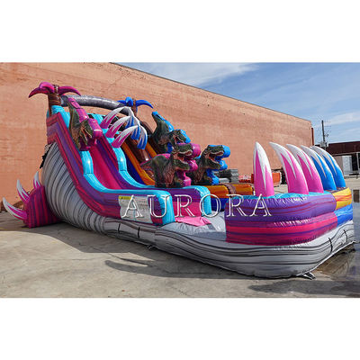 Buy Outdoor Bouncy Inflatable Water Slides For Pool Purple Blue Commercial Grade Giant online manufacture