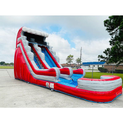Buy Red Adults Inflatable Water Slip And Slide Backyard Palm Tree Bouncing Castles online manufacture