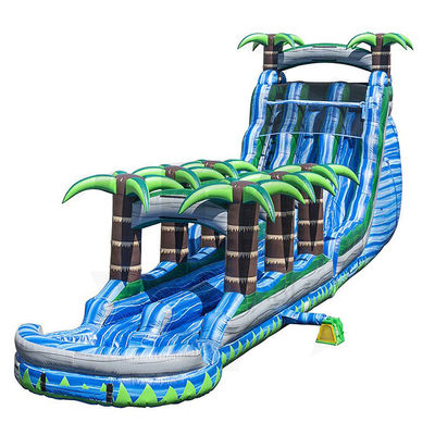 কেনা জল বা শুকনো inflatable স্লিপ এবং শেষ পুল সঙ্গে স্লাইড ডাবল লেন ব্লো আপ স্লাইড online manufacture