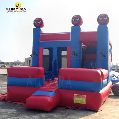 কেনা স্পাইডার ম্যান থিম রঙিন inflatable bouncy castle bouncer combo কাস্টমাইজড online manufacture