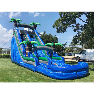Buy 50ft Large Inflatable Slip And Slide Into Pool Commercial Inflatable Waterslide Rental online manufacture