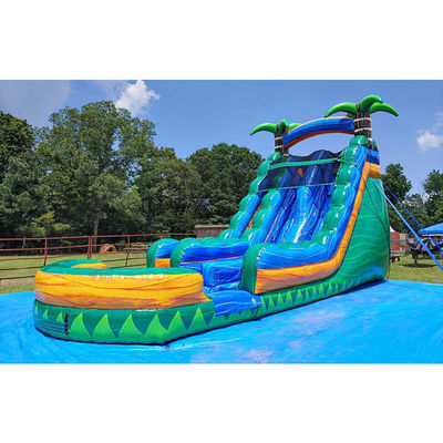 Buy Custom Size Inflatable Slip And Slide Birthday Party Double Water Slide With Pool online manufacture