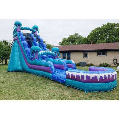 Buy Half Pipe Inflatable Water Slide jellyfish slide ocean large blue bouncy games online manufacture