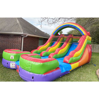 Buy Commercial Bounce House Inflatables Water Slide Inflatable Double Lane Slide online manufacture
