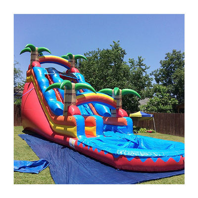 Buy Inflatable Giant Water Slides With Swimming Pool Big Tropical Inflatable Water Slide online manufacture