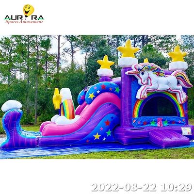 Buy Commercial Inflatable Bounce House For Party unicorn themed combination online manufacture