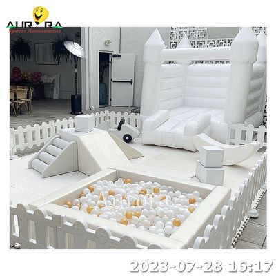 Soft Play Indoor Soft Play Equipment For Sale สีขาว พร้อมบ้านกระโดดแบบอัดอัด