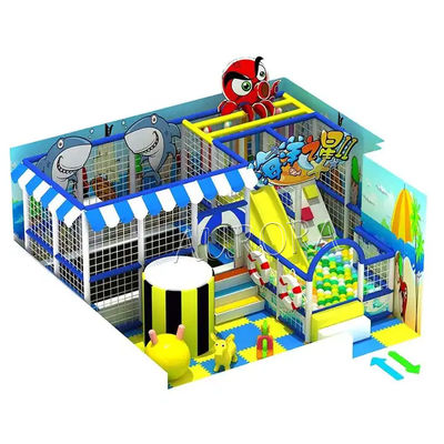CE EN14960 Soft Play อุปกรณ์สนามเด็กเล่นภายในบ้าน สถาปนิกทรัมโพลีนแนวทะเล