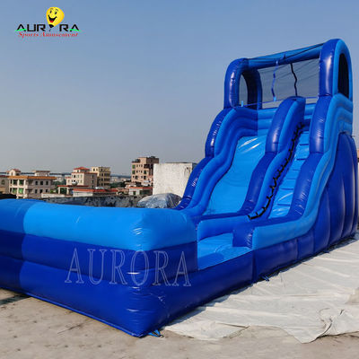 Blu 0,55 mm PVC Inflatabile Playground Slide Per Festival Evento