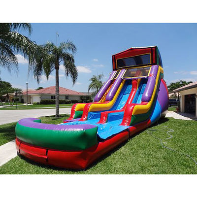 कस्टम नीला बैंगनी लाल बड़ी inflatable पानी स्लाइड पूल के साथ बिक्री के लिए