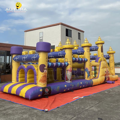 สนามอุปสรรคแบบอัดลมแบบพาณิชย์แบบ Custom With Slide Waterproof Diversified Design