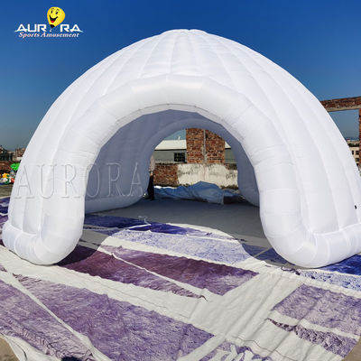 ผ้าใบ PVC ขาว เปลือกเปลือกเปลือก Dome Tent / Outdoor Inflatable Igloo สําหรับการแสดง