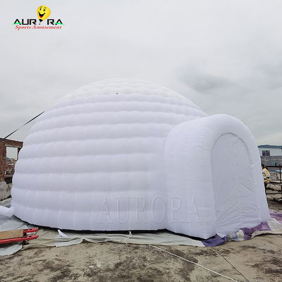 กลางแจ้ง White Giant Inflatable Dome Tent กว้าง 15m PVC สําหรับโฆษณา